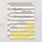 ヴィンテージフローラストライプのブライダルシャワー招待状 招待状 (正面/裏面)