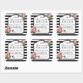 ヴィンテージフローラストライプブライダルシャワー優先 スクエアシール (シート)