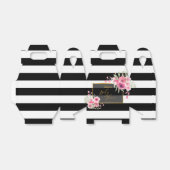 ヴィンテージフローラストライプ白黒招待状 フェイバーボックス (折り畳みなし)