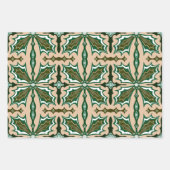 ヴィンテージフローラスペインのクリスマスリーフオーナメント ラッピングペーパーシート (正面3)