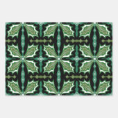 ヴィンテージフローラスペインのクリスマスリーフオーナメント ラッピングペーパーシート (正面3)