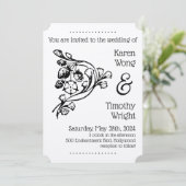 ヴィンテージフローラス結婚ストロベリー 招待状 (スタンド正面)