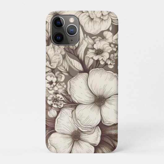 ヴィンテージフローラセピアパターン(10) Case-Mate iPhoneケース (裏)