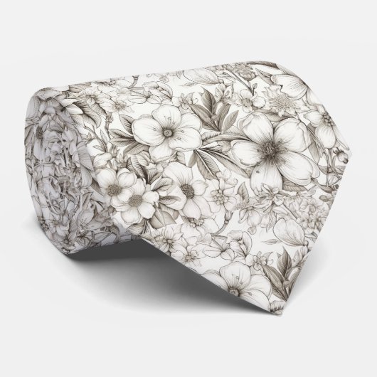 ヴィンテージフローラセピアパターン(11) ネクタイ (ロール)