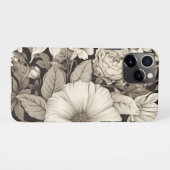 ヴィンテージフローラセピアパターン(12) iPhoneケース (裏面横)