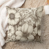 ヴィンテージフローラセピアパターン(13) クッション (ブランケット)