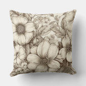 ヴィンテージフローラセピアパターン(13) クッション (裏面)