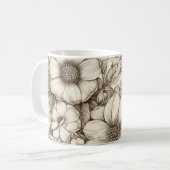 ヴィンテージフローラセピアパターン(13) コーヒーマグカップ (正面左)