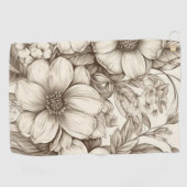 ヴィンテージフローラセピアパターン(13) ゴルフタオル (横)