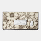 ヴィンテージフローラセピアパターン(13) デスクマット (キーボード&マウス)