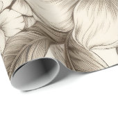 ヴィンテージフローラセピアパターン(13) ラッピングペーパー (ロールコーナー)