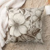 ヴィンテージフローラセピアパターン(14) クッション (ブランケット)