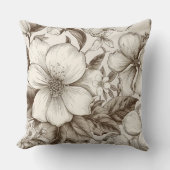 ヴィンテージフローラセピアパターン(14) クッション (正面)