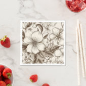 ヴィンテージフローラセピアパターン(14) スタンダードカクテルナプキン (インサイチュ)