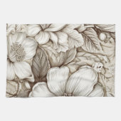 ヴィンテージフローラセピアパターン(15) キッチンタオル (横)