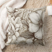 ヴィンテージフローラセピアパターン(15) クッション (ブランケット)