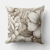 ヴィンテージフローラセピアパターン(15) クッション (正面)