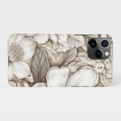 ヴィンテージフローラセピアパターン(15) iPhoneケース (裏面横)