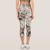 ヴィンテージフローラセピアパターン(1) カプリレギンス (裏面)