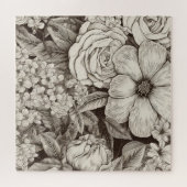 ヴィンテージフローラセピアパターン(1) ジグソーパズル (横)