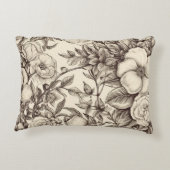 ヴィンテージフローラセピアパターン(2) アクセントクッション (裏面)