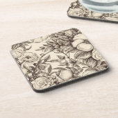ヴィンテージフローラセピアパターン(2) コースター (左側)
