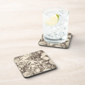 ヴィンテージフローラセピアパターン(2) コースター (右側)