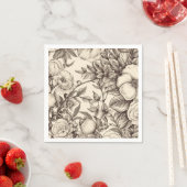 ヴィンテージフローラセピアパターン(2) スタンダードカクテルナプキン (インサイチュ)