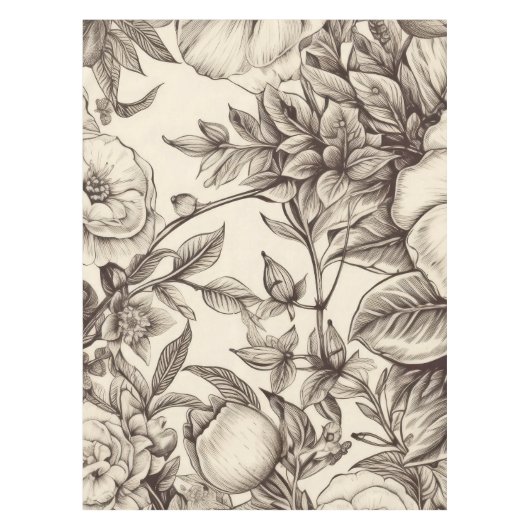 ヴィンテージフローラセピアパターン(2) テーブルクロス (正面)