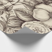 ヴィンテージフローラセピアパターン(2) ラッピングペーパー (角)