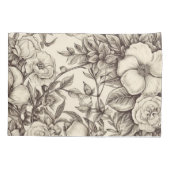 ヴィンテージフローラセピアパターン(2) 枕カバー (裏面-左)