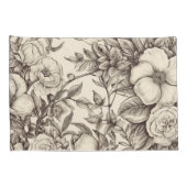 ヴィンテージフローラセピアパターン(2) 枕カバー (裏面-右)