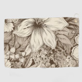 ヴィンテージフローラセピアパターン(3) ゴルフタオル (横)