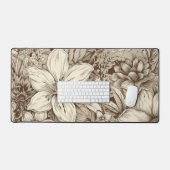 ヴィンテージフローラセピアパターン(3) デスクマット (キーボード&マウス)