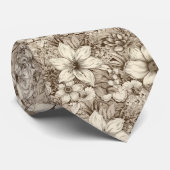 ヴィンテージフローラセピアパターン(3) ネクタイ (ロール)