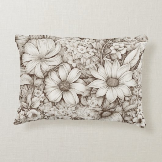 ヴィンテージフローラセピアパターン(5) アクセントクッション (裏面)