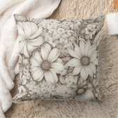 ヴィンテージフローラセピアパターン(5) クッション (ブランケット)