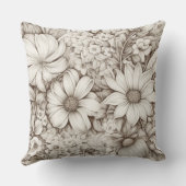 ヴィンテージフローラセピアパターン(5) クッション (裏面)