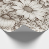 ヴィンテージフローラセピアパターン(5) ラッピングペーパー (角)