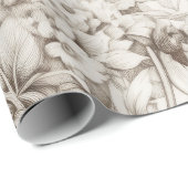 ヴィンテージフローラセピアパターン(5) ラッピングペーパー (ロールコーナー)