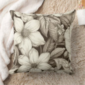 ヴィンテージフローラセピアパターン(6) クッション (ブランケット)