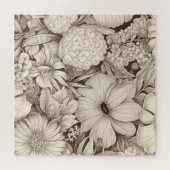 ヴィンテージフローラセピアパターン(8) ジグソーパズル (横)