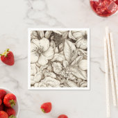 ヴィンテージフローラセピアパターン(9) スタンダードカクテルナプキン (インサイチュ)