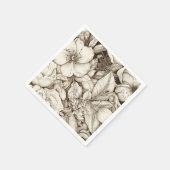 ヴィンテージフローラセピアパターン(9) スタンダードカクテルナプキン (角)
