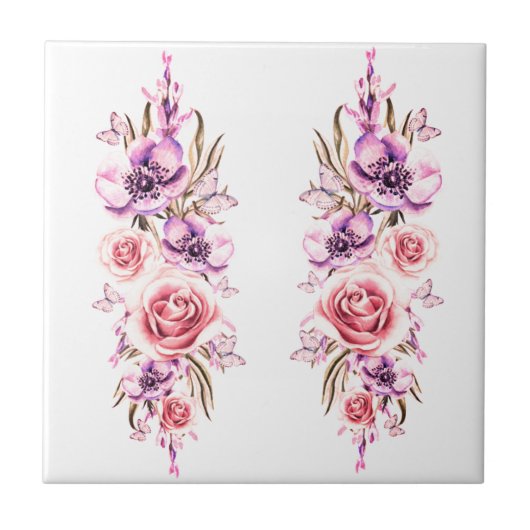 ヴィンテージフローラセラミックタイル タイル (正面)