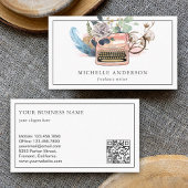 ヴィンテージフローラタイプライターQRコードライター作家 名刺