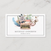 ヴィンテージフローラタイプライターQRコードライター作家 名刺 (正面)