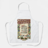 ヴィンテージフローラタイポグラフィクリスマス挨拶の詩 エプロン (正面)