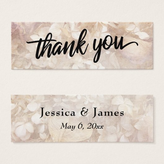 ヴィンテージフローラタイポグラフィサンキュユー結婚式の引き出物 (正面&裏面)