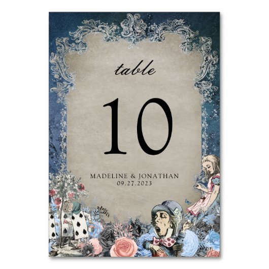 ヴィンテージフローラダスティブルーアリスinワーダーランド テーブルナンバー (正面)